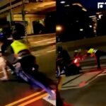 影／騎士拒攔查違規迴轉逃逸　女警拉車尾慘被摔